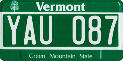 VT license plate YAU087