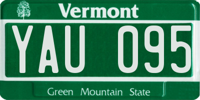VT license plate YAU095