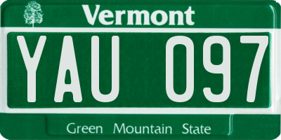VT license plate YAU097