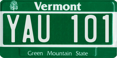 VT license plate YAU101