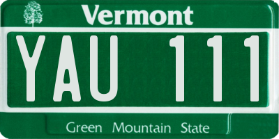 VT license plate YAU111