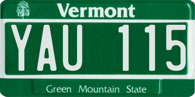 VT license plate YAU115
