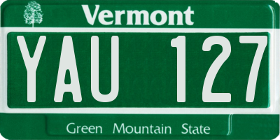 VT license plate YAU127