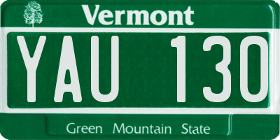 VT license plate YAU130