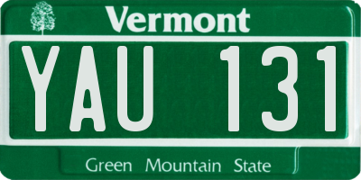 VT license plate YAU131