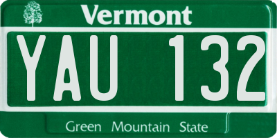 VT license plate YAU132