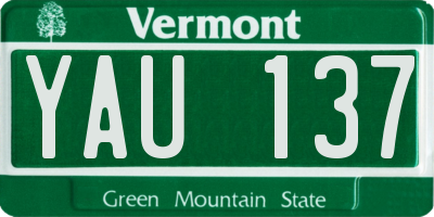 VT license plate YAU137