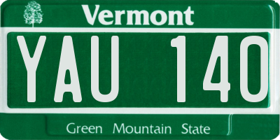 VT license plate YAU140