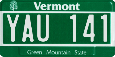 VT license plate YAU141