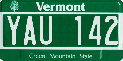 VT license plate YAU142