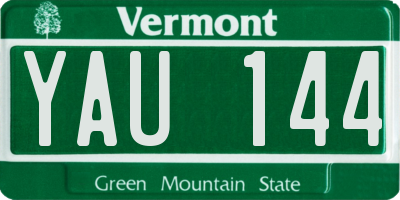 VT license plate YAU144