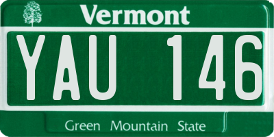 VT license plate YAU146