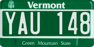 VT license plate YAU148