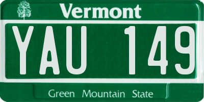 VT license plate YAU149