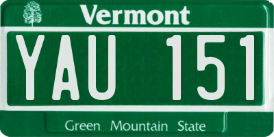 VT license plate YAU151