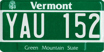 VT license plate YAU152