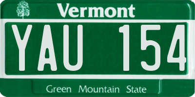 VT license plate YAU154