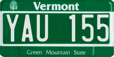 VT license plate YAU155