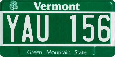 VT license plate YAU156