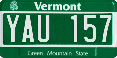 VT license plate YAU157
