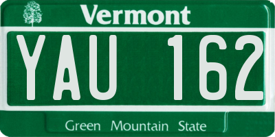 VT license plate YAU162