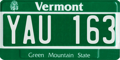 VT license plate YAU163