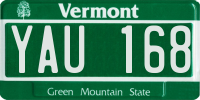 VT license plate YAU168