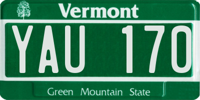 VT license plate YAU170