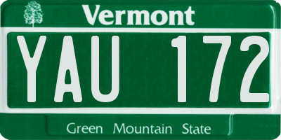 VT license plate YAU172