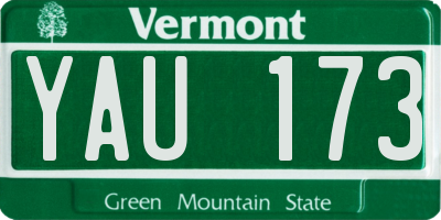 VT license plate YAU173