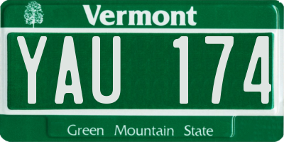 VT license plate YAU174