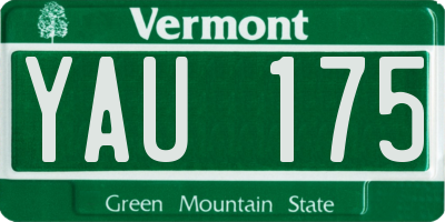 VT license plate YAU175