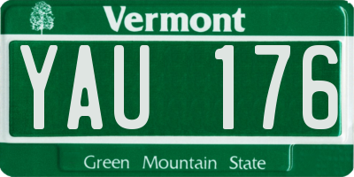 VT license plate YAU176