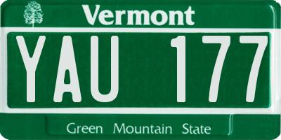 VT license plate YAU177