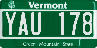 VT license plate YAU178