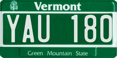 VT license plate YAU180