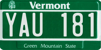 VT license plate YAU181