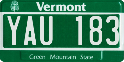 VT license plate YAU183
