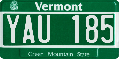 VT license plate YAU185