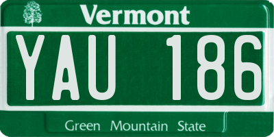 VT license plate YAU186