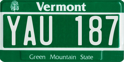 VT license plate YAU187