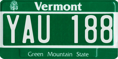 VT license plate YAU188