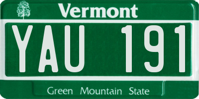 VT license plate YAU191