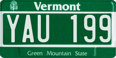 VT license plate YAU199