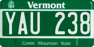 VT license plate YAU238