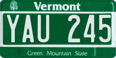 VT license plate YAU245