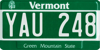 VT license plate YAU248