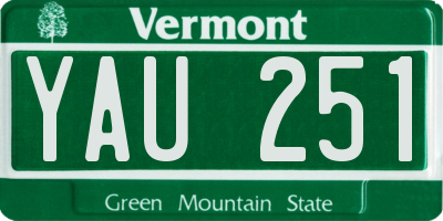 VT license plate YAU251