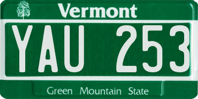 VT license plate YAU253