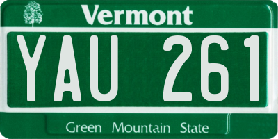 VT license plate YAU261